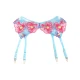 Set sutien și centură cu jartieră brodată, plasă florală, roz, L/XL