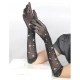 Manusi Tip Produs Model, Roz/Negru - Manusi din glitter cu aplicatii tip diamante, Negru S/M