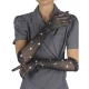 Manusi Tip Produs Model, Roz/Negru - Manusi din glitter cu aplicatii tip diamante, Negru S/M