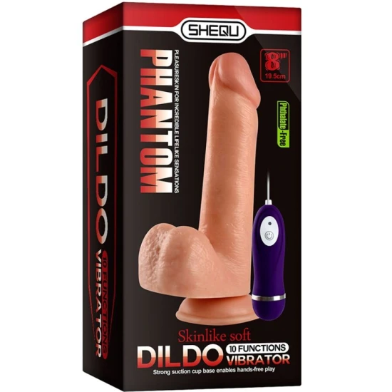 Dildo vibrator cu telecomandă, 21 cm