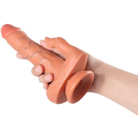 DILDO REALIST CU STIMULATOR CLITORIS ȘI VIBRAȚII, CU CONTROL LA DISTANȚĂ, 16 CM