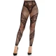 LEG AVENUE - Ciorapi tip colanți fără pantaloni din dantelă și plasă, Negru
