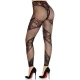 LEG AVENUE - Ciorapi tip colanți fără pantaloni din dantelă și plasă, Negru