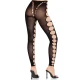 LEG AVENUE - Ciorapi tip colanți model fără cusături, opaci, cu decupaj la picioare, Negru