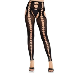 LEG AVENUE - Ciorapi Tip Model Fără Talpă, Fără Bretele, Opaci, Negru