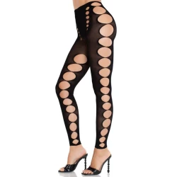 LEG AVENUE - Ciorapi Tip Model Fără Talpă, Fără Bretele, Opaci, Negru