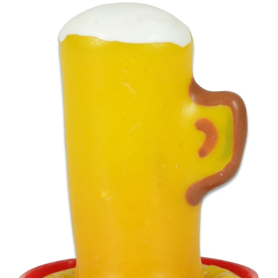 Set de prezervative novelty pictate manual, pahar de bere