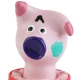 Set de prezervative decorative pictate manual, cu cap de porc, Roz/Negru
