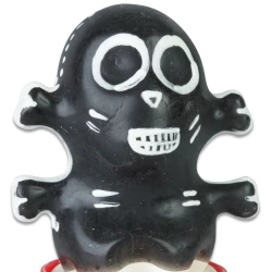 Set de prezervative decorative pictate manual, model Skull, Negru