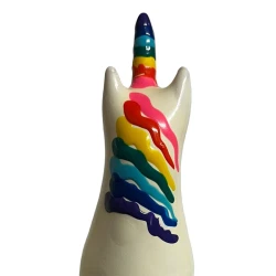 Set de prezervative decorative pictate manual, model Unicorn, curcubeu