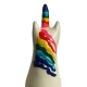 Set de prezervative decorative pictate manual, model Unicorn, curcubeu