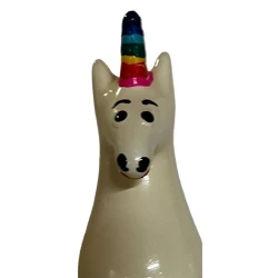 Set de prezervative decorative pictate manual, model Unicorn, curcubeu