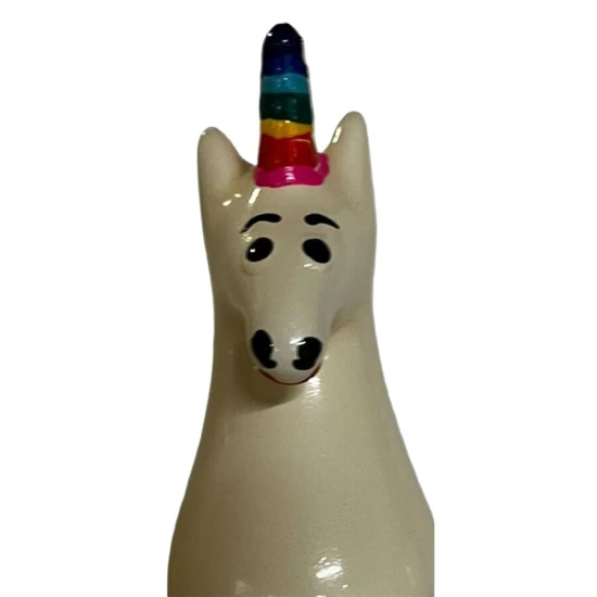 Set de prezervative decorative pictate manual, model Unicorn, curcubeu