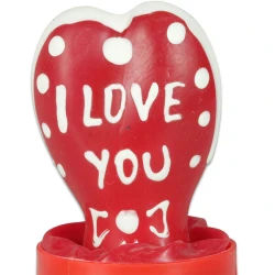 Set de prezervative decorative pictate manual, inimă - Roz/Negru „I LOVE YOU”