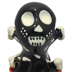 Set de prezervative decorative pictate manual, model craniu, negru