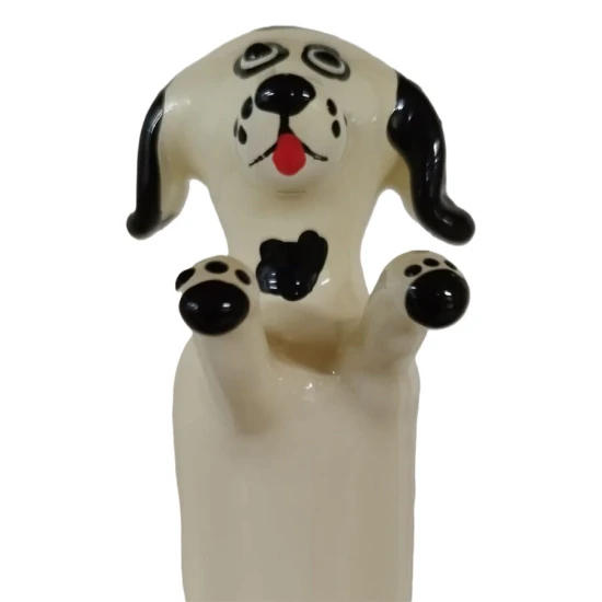 Set de prezervative decorative, pictate manual, Happy White Dog XL