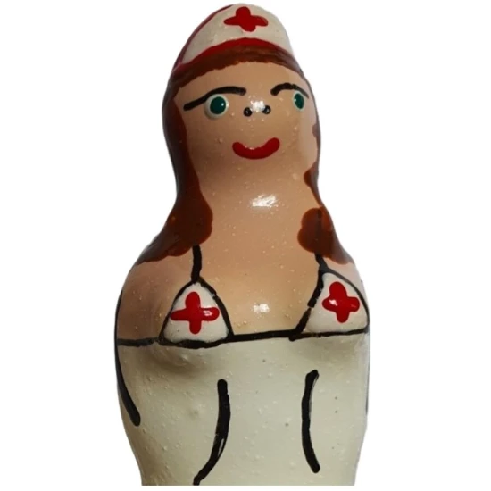 Contraceptive decorative pictate manual, Asistentă brunetă