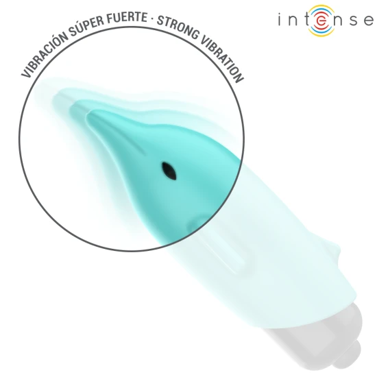 INTENSE - DILDO VIBRATOR TIP GLONȚ, Dolphin Blue, 8 x 4.7 cm
