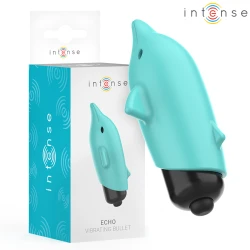 INTENSE - DILDO VIBRATOR TIP GLONȚ, Dolphin Blue, 8 x 4.7 cm