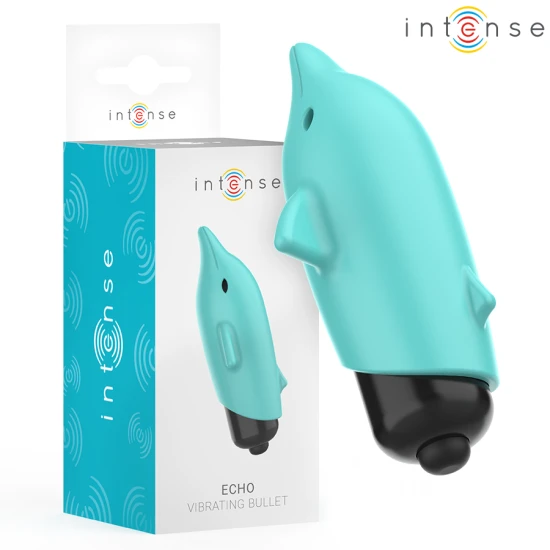 INTENSE - DILDO VIBRATOR TIP GLONȚ, Dolphin Blue, 8 x 4.7 cm