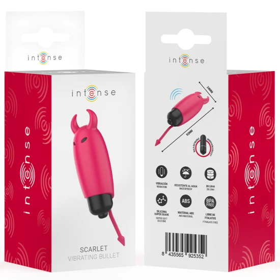 Vibrator Scarlet - Demon Vibrant, Roșu, 9.3 x 2.4 cm