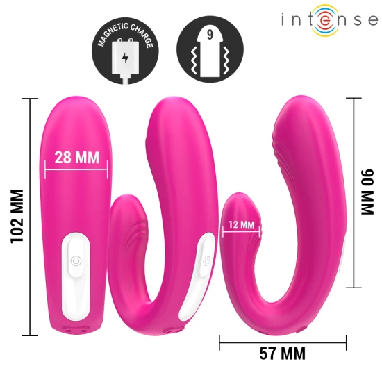 Stimulator și Vibrator U-Shape - Dual, Roz, Mărime Unică