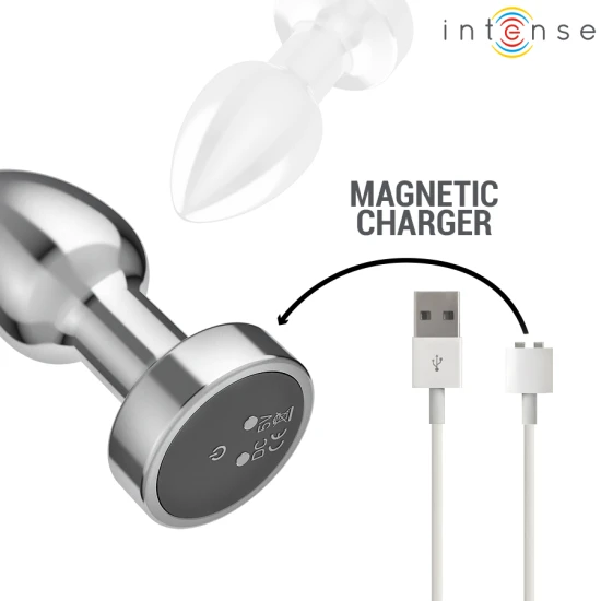 INTENSE - Plug Anal, Metal, cu telecomandă, 10 moduri de vibrații, S