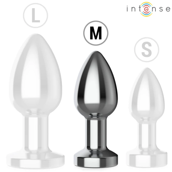 INTENSE - Plug anal metal, cu telecomandă, 10 moduri de vibrații, M