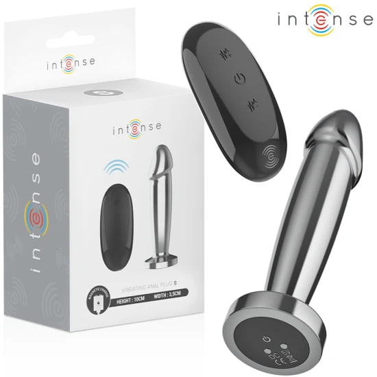 INTENSE - Plug anal tip dildo, S, Roz - 10 moduri de vibrații, cu telecomandă