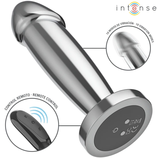 INTENSE - Plug anal tip dildo, S, Roz - 10 moduri de vibrații, cu telecomandă