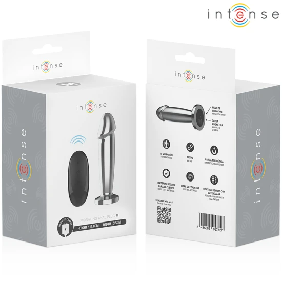INTENSE - Plug anal, metal, 10 moduri de vibrații, telecomandă