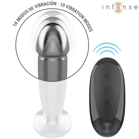 INTENSE - Plug anal, metal, 10 moduri de vibrații, telecomandă