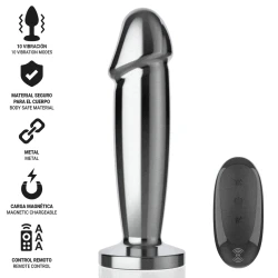 INTENSE - Plug anal, metal, 10 moduri de vibrații, telecomandă