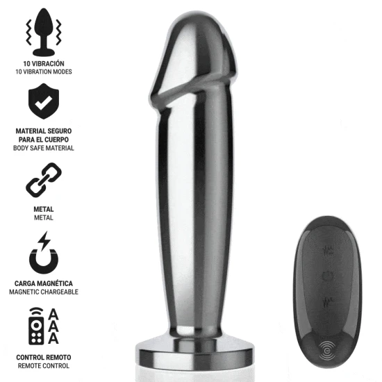 INTENSE - Plug anal tip dildo, S, Roz - 10 moduri de vibrații, cu telecomandă