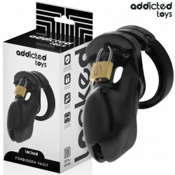 Colivie pentru penis tip chastity, Negru, 10 cm