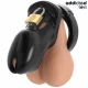 Colivie pentru penis tip chastity, Negru, 10 cm