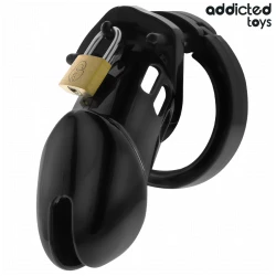 OBSESSED TOYS - Cușcă pentru penis cu închidere, Obsidian, M