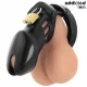 OBSESSED TOYS - Cușcă pentru penis cu închidere, Obsidian, M