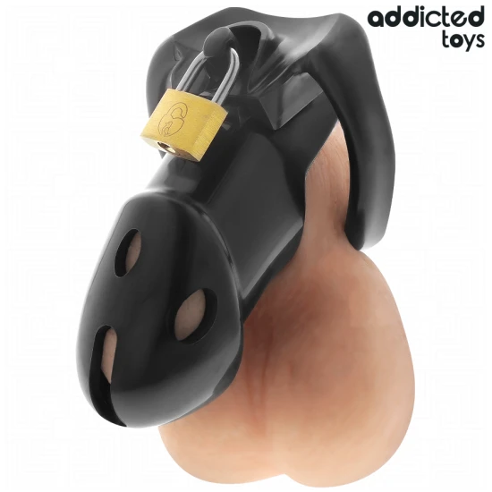 Cușcă de castitate, Negru - 9,8 cm