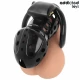 Colivie pentru penis, model cu lanț, gol , Negru, 10,5 cm