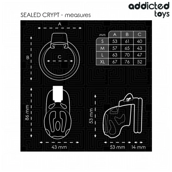Cușcă de castitate blocată, Penis Cage, Sigilată, 8 cm