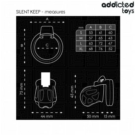 Cușcă pentru penis, blocată - Silent, 7,5 cm