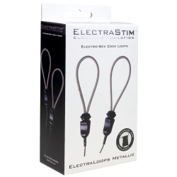 Inel penis pentru e-stim reglabil din metal, Negru