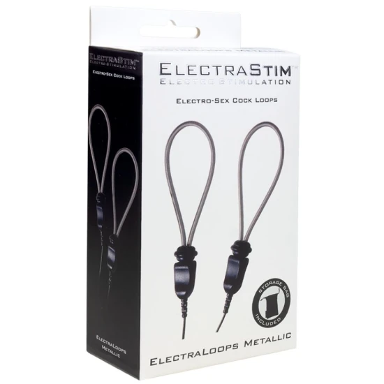 Inel penis pentru e-stim reglabil din metal, Negru
