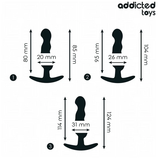 Set 3 dopuri anale din silicon, Model 1