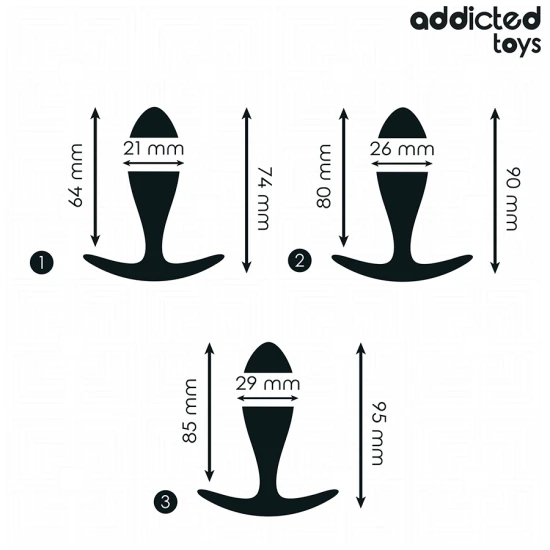 Set 3 dopuri anale din silicon, Model 2