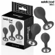 Set de 3 dopuri anale din silicon cu bijuterie, Roz