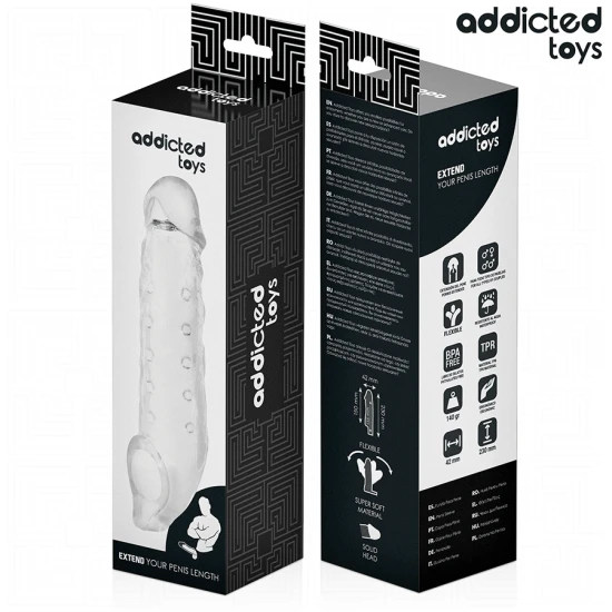 Manșon penis transparent, M, 27 cm