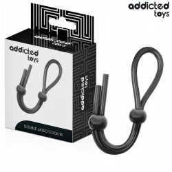 Sfoară din silicon pentru penis cu buclă dublă, Roz