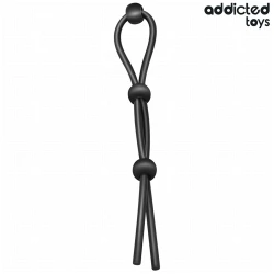 Frânghie din silicon pentru penis cu triplă buclă, Roz